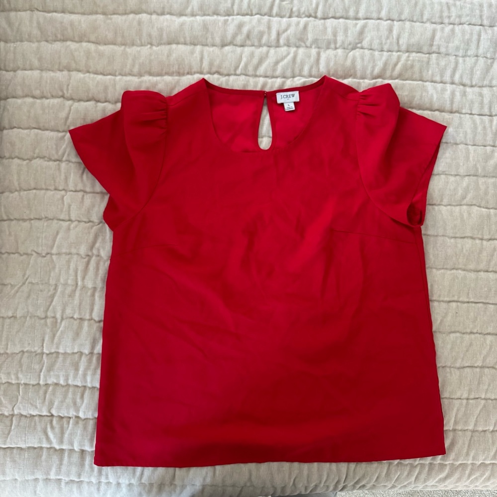 J. Crew Vibrant Red Blouse